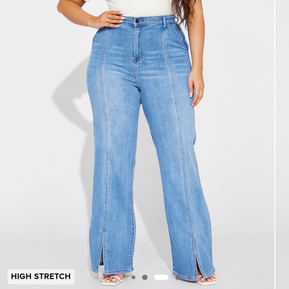 Split Hem Stretch Trouser Jeans
